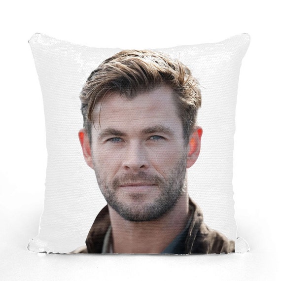 Chris Hemsworth Sequin Pillow Celebrity Pillow Cushions Cool Pillow Case Funny Gift Idea for Thor Movie Fans Etsy