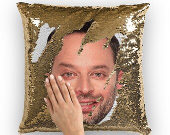 Nick Kroll Sequin Pillow | Celebrity Pillow Cushions | Cool Pillow Case | Funny Gift Idea for Joshy Movie Fans