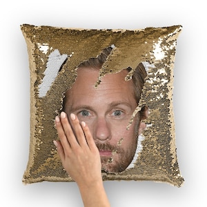 Alexander Skarsgard Sequin Pillow | Celebrity Pillow Cushions | Cool Pillow Case | Funny Gift Idea for Long Shot Movie Fans