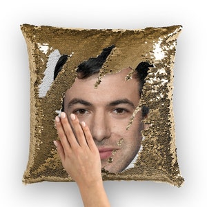 Nathan Fielder Lentejuela Almohada / Cojines de almohada de celebridades / Funda de almohada fresca / Idea de regalo divertida para los fanáticos de Nathan Fielder