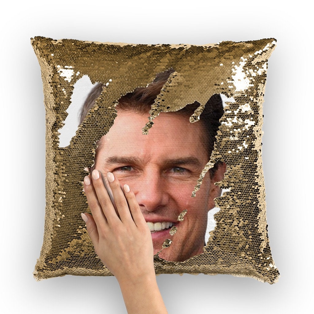 Tom Cruise Sequin Pillow Celebrity Pillow Cushions Cool Pillow Case Funny Gift Idea for Mission Impossible Fans Etsy