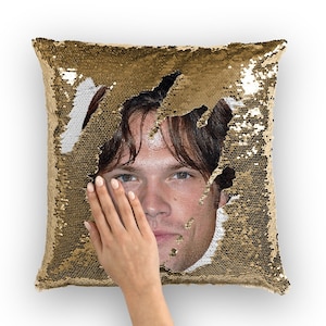 Jared Padalecki Sequin Pillow | Celebrity Pillow Cushions | Cool Pillow Case | Funny Gift Idea for Cry Wolf Movie Fans
