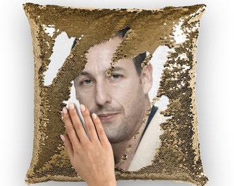 Adam Sandler Sequin Pillow | Celebrity Pillow Cushions | Cool Pillow Case | Funny Gift Idea for Uncut Gems Movie Fans