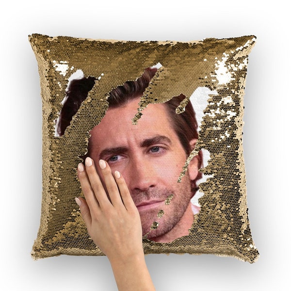 Jake Gyllenhaal Sequin Pillow | Celebrity Pillow Cushions | Cool Pillow Case | Funny Gift Idea Brokeback Mountain Movie Fans