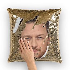 James McAvoy Sequin Pillow | Celebrity Pillow Cushions | Cool Pillow Case | Funny Gift Idea for Split Movie Fans