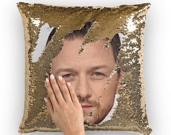 James McAvoy Sequin Pillow | Celebrity Pillow Cushions | Cool Pillow Case | Funny Gift Idea for Split Movie Fans