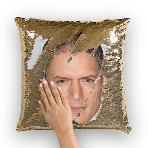 Wentworth Miller Sequin Pillow | Celebrity Pillow Cushions | Cool Pillow Case | Funny Gift Idea for The Human Stain Movie Fans