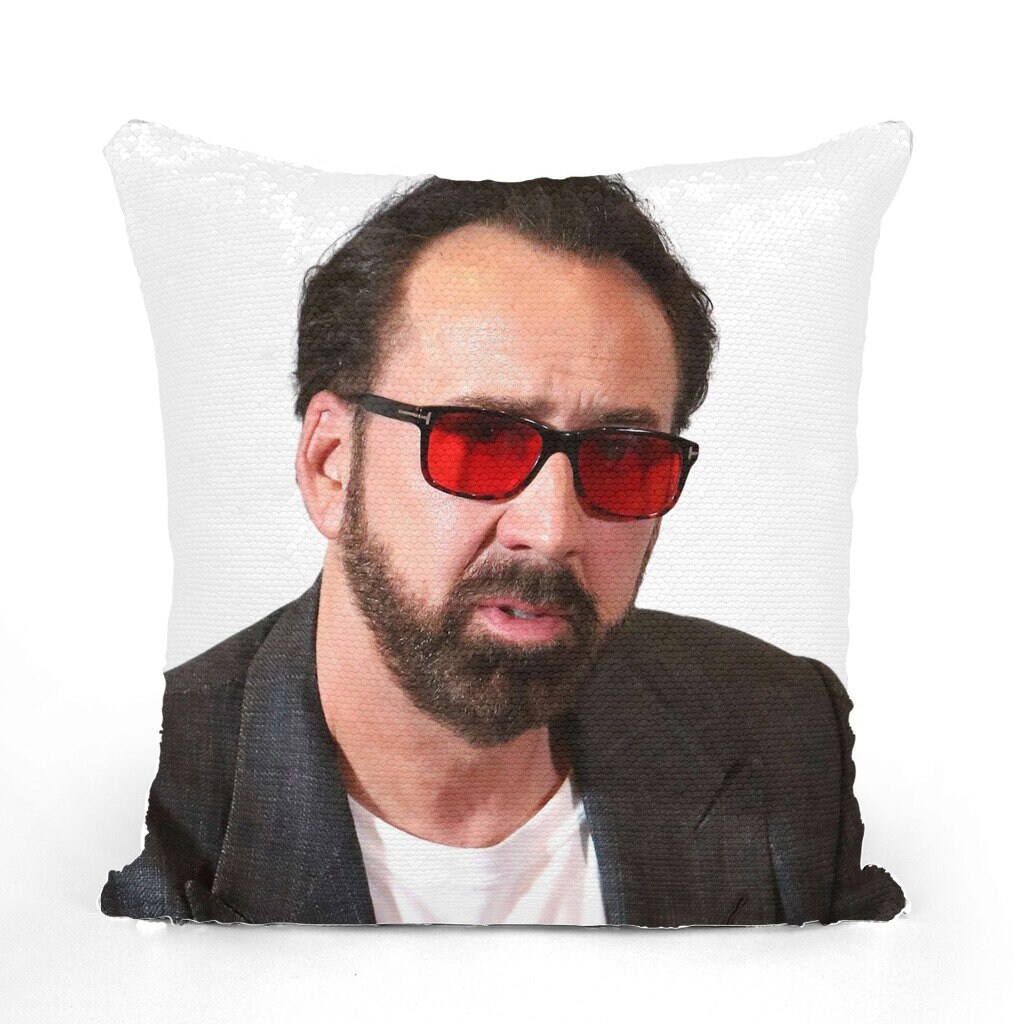 Nicolas Cage Sequin Pillow
 Nicolas Cage Sequin Pillow Celebrity Pillow Cushions Cool Etsy Canada