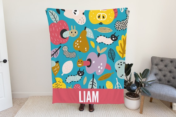 Best Custom Blanket with Fruits, Fruit Blanket for Kids, Kids Fruity Blanket, Colorful Blanket for Young Kids, Custom Fruit Minky Blanket