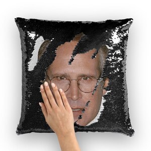 Chevy Chase Sequin Pillow | Celebrity Pillow Cushions | Cool Pillow Case | Funny Gift Idea for Fletch Movie Fans image 3