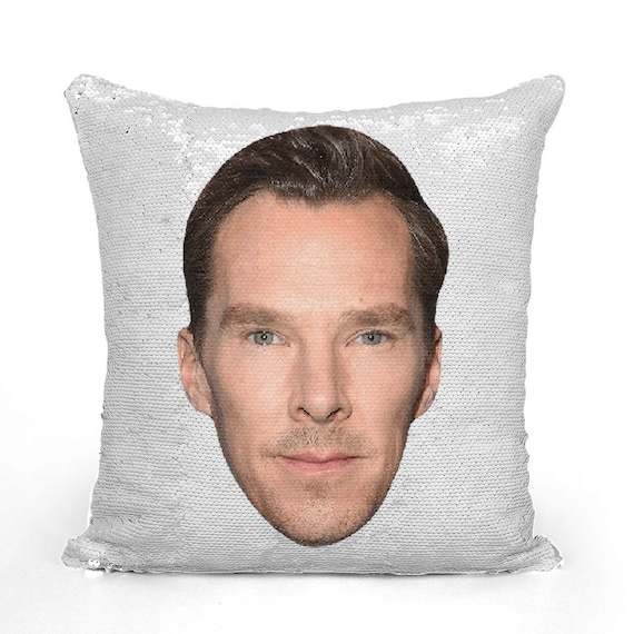 Benedict Cumberbatch Sequin Pillow Celebrity Pillow Cushions Cool Pillow Case Funny Gift Idea for the Imitation Game Movie Fans Etsy