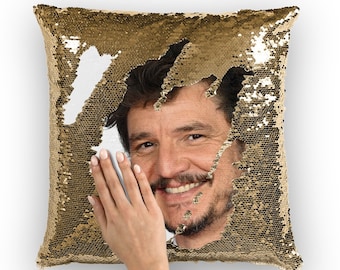 Pedro Pascal Sequin Pillow | Celebrity Pillow Cushions | Cool Pillow Case | Funny Gift Idea for Game of Thrones Fans