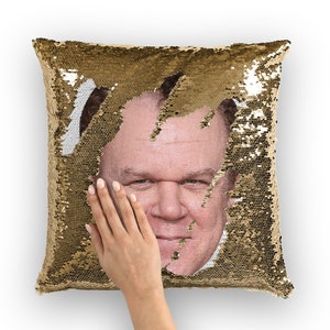 Almohada de lentejuelas John C. Reilly / Cojines de almohada de celebridades / Funda de almohada genial / Idea de regalo divertida para los fanáticos de las películas de Boogie Nights