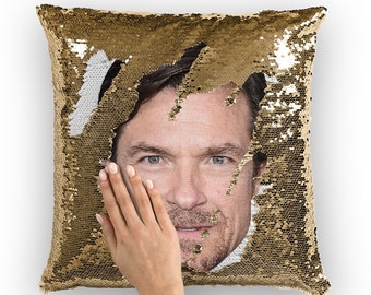 Jason Bateman Sequin Pillow | Celebrity Pillow Cushions | Cool Pillow Case | Funny Gift Idea for The Gift Movie Fans