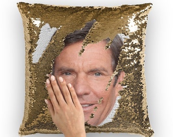 Dennis Quaid Sequin Pillow | Celebrity Pillow Cushions | Cool Pillow Case | Funny Gift Idea for The Big Easy Movie Fans
