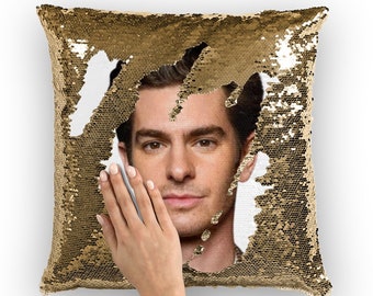 Andrew Garfield Sequin Pillow | Celebrity Pillow Cushions | Cool Pillow Case | Funny Gift Idea for The Amazing Spider-Man Fans