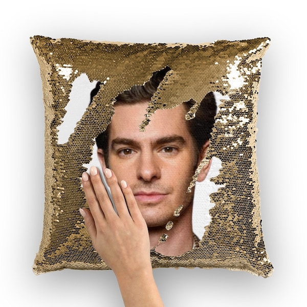 Andrew Garfield Sequin Pillow | Celebrity Pillow Cushions | Cool Pillow Case | Funny Gift Idea for The Amazing Spider-Man Fans