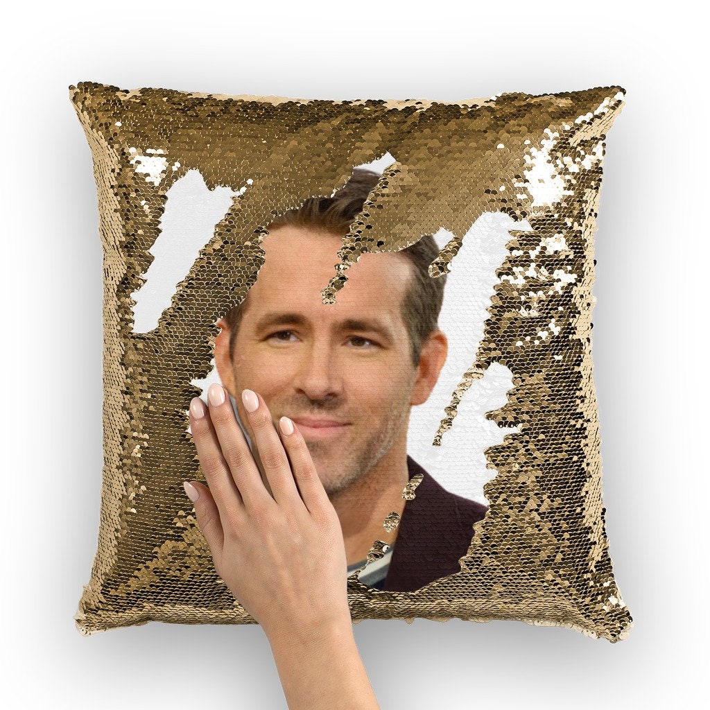 Ryan Reynolds Sequin Pillow Celebrity Pillow Cushions Cool Pillow