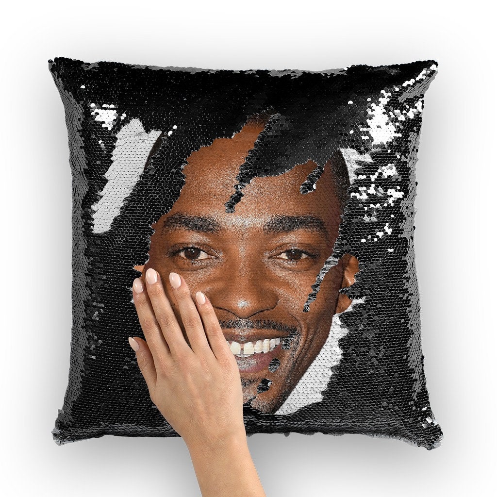 Anthony Mackie Sequin Pillow Celebrity Pillow Cushions Cool Pillow Case Funny Gift Idea for Half Nelson Movie Fans Etsy UK