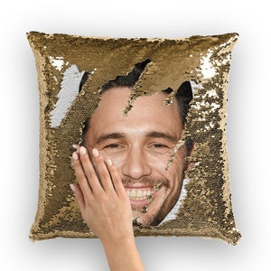 James Franco Sequin Pillow | Celebrity Pillow Cushions | Cool Pillow Case | Funny Gift Idea for Spring Breakers Movie Fans