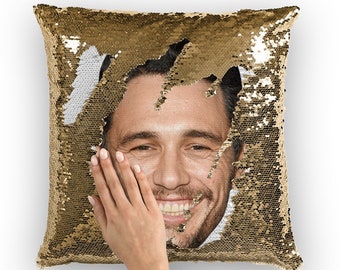 James Franco Sequin Pillow | Celebrity Pillow Cushions | Cool Pillow Case | Funny Gift Idea for Spring Breakers Movie Fans