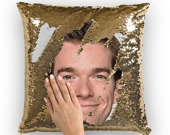 John Mulaney Sequin Pillow | Celebrity Pillow Cushions | Cool Pillow Case | Funny Gift Idea for John Mulaney Fans