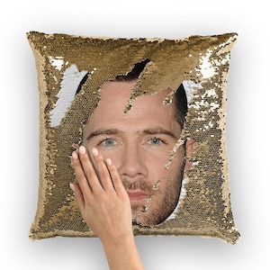 Luke Macfarlane Sequin Pillow | Celebrity Pillow Cushions | Cool Pillow Case | Funny Gift Idea for Iron Road Movie Fans
