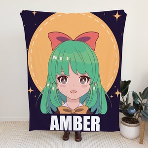 Custom Anime Blanket, Personalized Blanket with Anime Design, Cute Anime Blanket Gift Idea, Gift for Anime Fans, Personal Anime Gift Idea