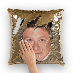 John Goodman Sequin Pillow | Celebrity Pillow Cushions | Cool Pillow Case | Funny Gift Idea for Barton Fink Movie Fans