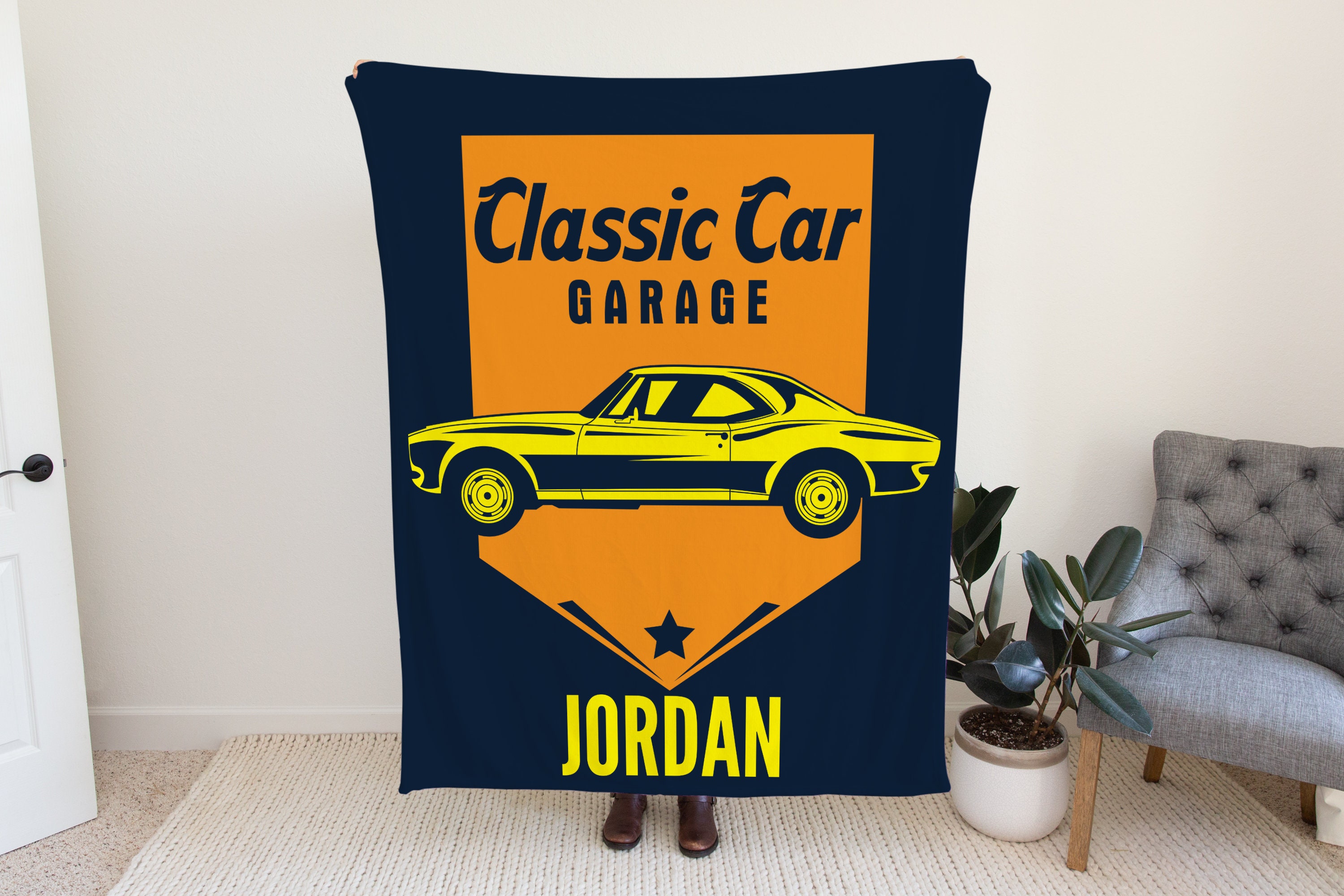 Classic Car Themed Blanket Blanket for Kids Custom Blanket - Etsy