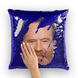 Bryan Cranston Sequin Pillow | Celebrity Pillow Cushions | Cool Pillow Case | Funny Gift Idea for Trumbo Movie Fans image 7