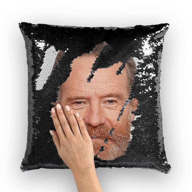 Bryan Cranston Sequin Pillow | Celebrity Pillow Cushions | Cool Pillow Case | Funny Gift Idea for Trumbo Movie Fans image 3