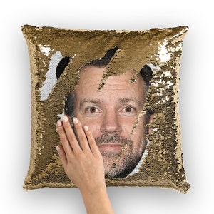 Jason Sudeikis Sequin Pillow | Celebrity Pillow Cushions | Cool Pillow Case | Funny Gift Idea for Race Movie Fans