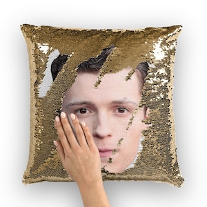 Tom Holland Sequin Pillow | Celebrity Pillow Cushions | Cool Pillow Case | Funny Gift Idea for The Impossible Movie Fans