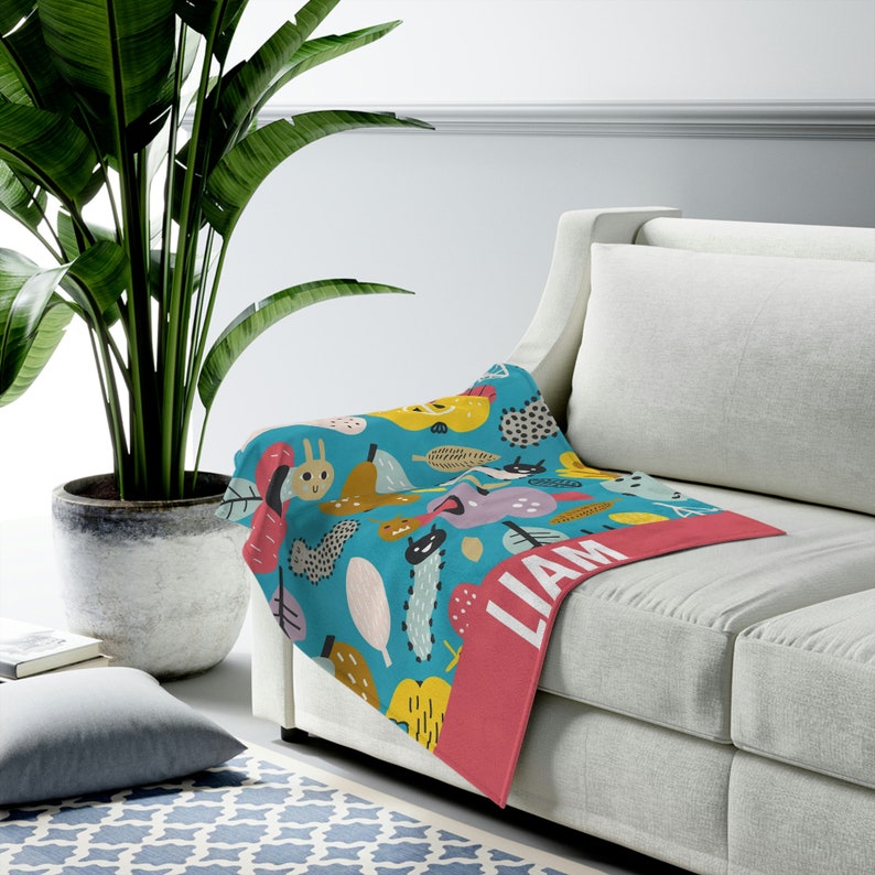 Best Custom Blanket with Fruits, Fruit Blanket for Kids, Kids Fruity Blanket, Colorful Blanket for Young Kids, Custom Fruit Minky Blanket image 4