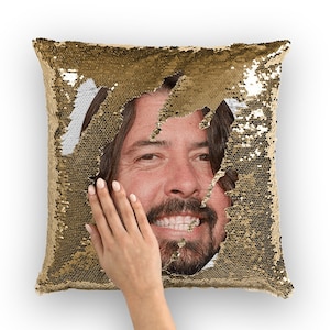 Dave Grohl Sequin Pillow | Celebrity Pillow Cushions | Cool Pillow Case | Funny Gift Idea for Dave Grohl Fans