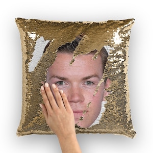 Will Poulter Sequin Pillow | Celebrity Pillow Cushions | Cool Pillow Case | Funny Gift Idea for Grassland Movie Fans