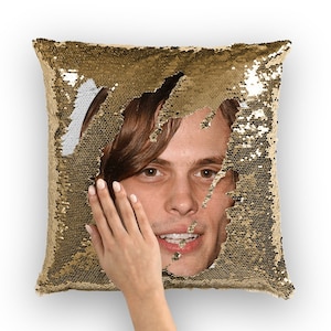 Matthew Gray Sequin Pillow | Celebrity Pillow Cushions | Cool Pillow Case | Funny Gift Idea for 500 Days of Summer Movie Fans