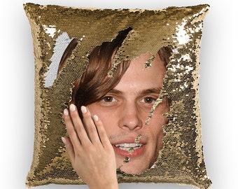 Matthew Gray Sequin Pillow | Celebrity Pillow Cushions | Cool Pillow Case | Funny Gift Idea for 500 Days of Summer Movie Fans