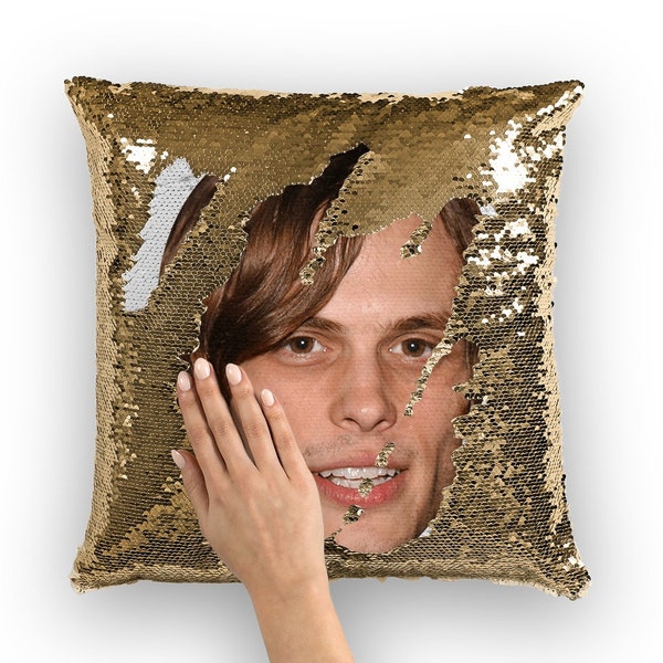 Matthew Gray Sequin Pillow | Celebrity Pillow Cushions | Cool Pillow Case | Funny Gift Idea for 500 Days of Summer Movie Fans