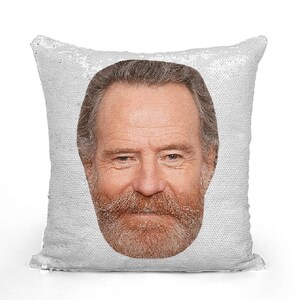 Bryan Cranston Sequin Pillow | Celebrity Pillow Cushions | Cool Pillow Case | Funny Gift Idea for Trumbo Movie Fans image 6