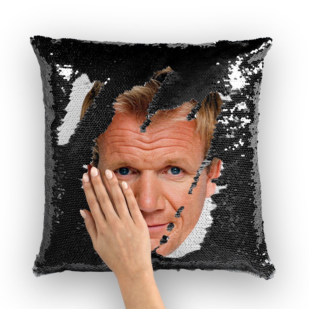 Gordon Ramsay Sequin Pillow Celebrity Pillow Cushions Cool Pillow Case