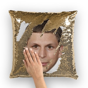 Michael Cera paillettenkussen | Celebrity-kussenkussens | Coole kussensloop | Grappig cadeau-idee voor Gloria Bell-filmfans