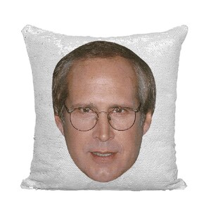 Chevy Chase Sequin Pillow | Celebrity Pillow Cushions | Cool Pillow Case | Funny Gift Idea for Fletch Movie Fans image 4