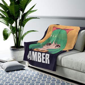 Custom Anime Blanket, Personalized Blanket with Anime Design, Cute Anime Blanket Gift Idea, Gift for Anime Fans, Personal Anime Gift Idea image 2