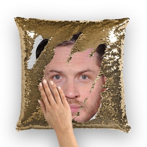 Tom Hardy Sequin Pillow | Celebrity Pillow Cushions | Cool Pillow Case | Funny Gift Idea for The Revenant Movie Fans