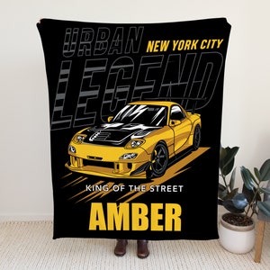 Custom Car Blanket, JDM Car Blanket for Kids, Personalized Blanket with Car, Cool Car Blanket for Boys, Gift Idea For Boys, Baby Shower Gift