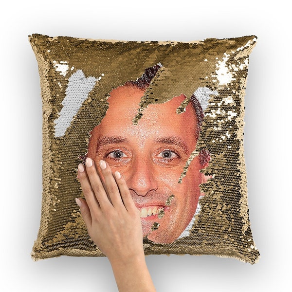 Joe Gatto Sequin Pillow | Celebrity Pillow Cushions | Cool Pillow Case | Funny Gift Idea for Joe Gatto Fans