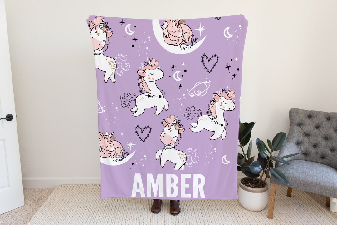 Unicorn Blanket for Kids, Cute Custom Blanket for Toddlers