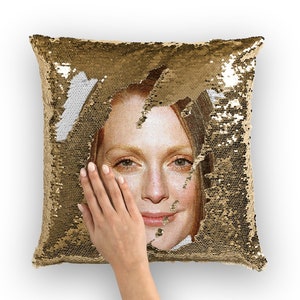 Julianne Moore Sequin Pillow | Celebrity Pillow Cushions | Cool Pillow Case | Funny Gift Idea for Boogie Nights Movie Fans